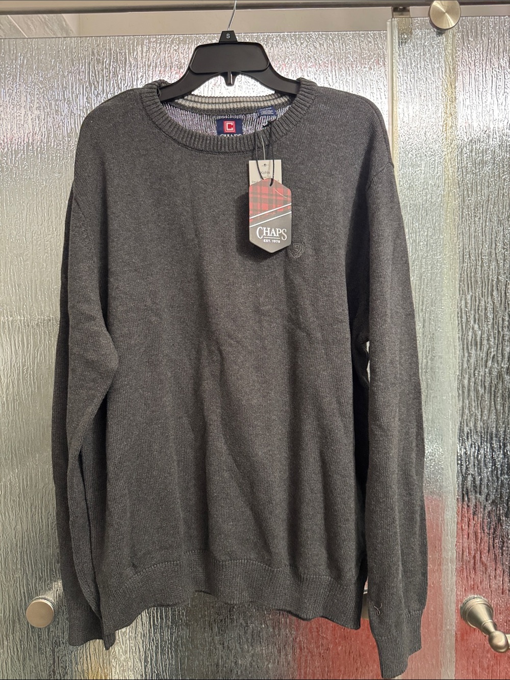 Chaps Men's Crewneck Sweater in Charcoal